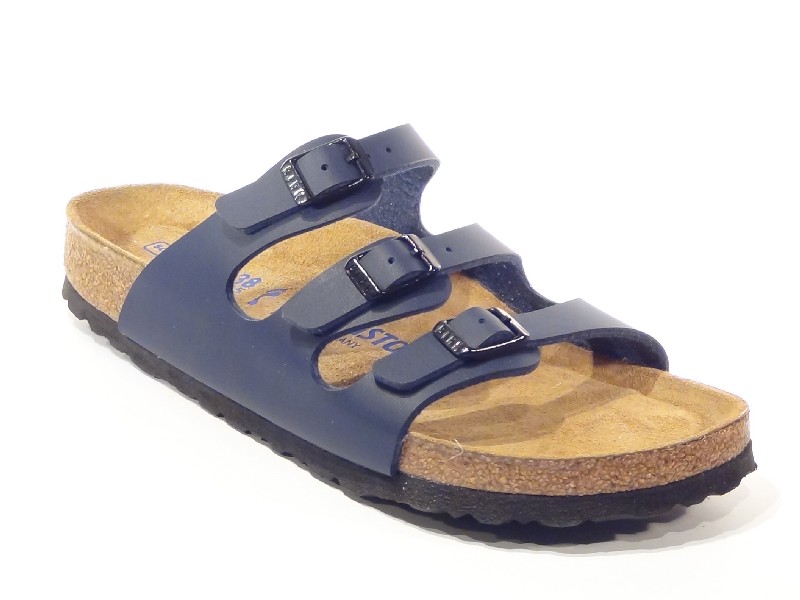 Birkenstock 554713 Florida Slippers Blauw Zacht Voetbed