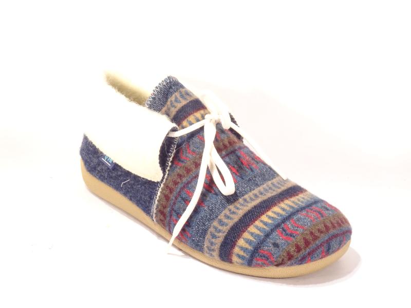 Q_Fit_Eskimo_dames_pantoffel_blauw_multicolor