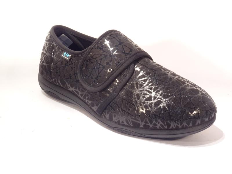 Q_Fit_Gen_ve_2_dames_pantoffel_zwart_print