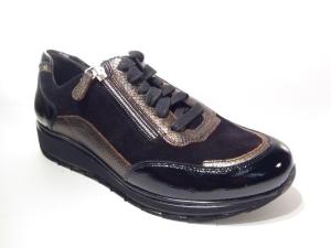 Durea_6263_688_1299_Veterschoenen_zwart_brons_K_